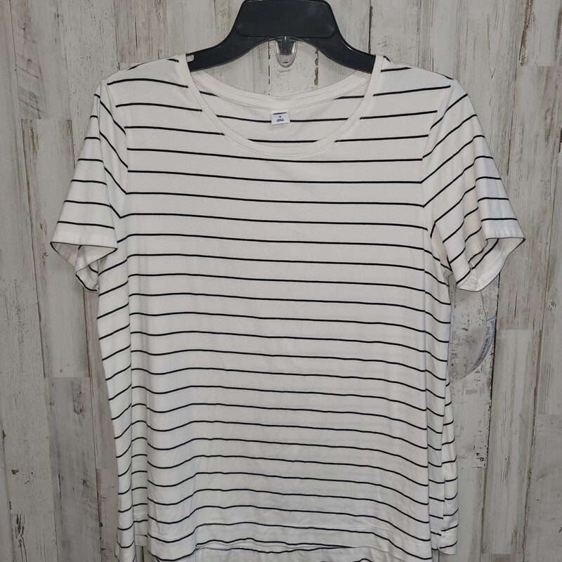 M White/navy Stripe Tee