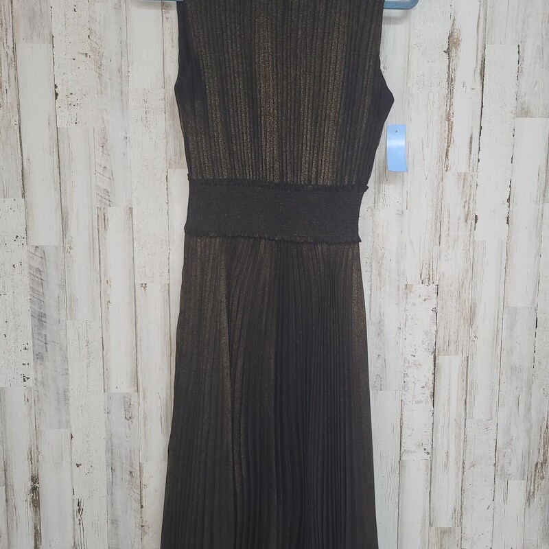 6 Black/gold Pleat Dress