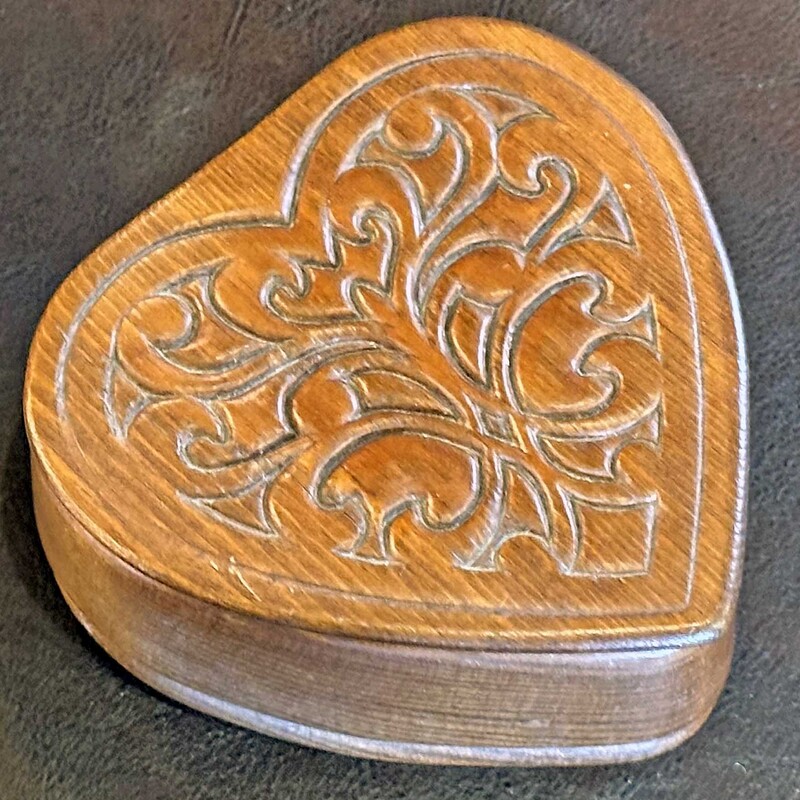 Wood Heart Box 5 X 2