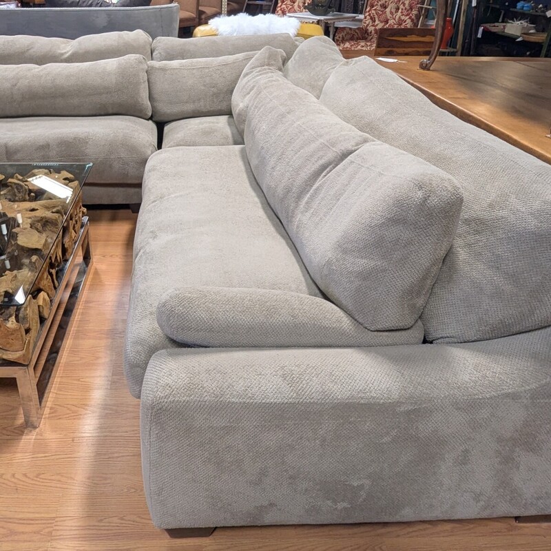 3pc Sectional Double Back Cushions, Gray, Woodfeet
115in x 115in 46d x 33h