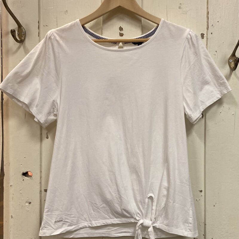 Wht Puff Slv Tie Tee