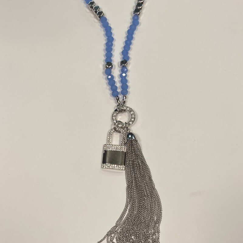 Slv/B Bead Tssel Necklace