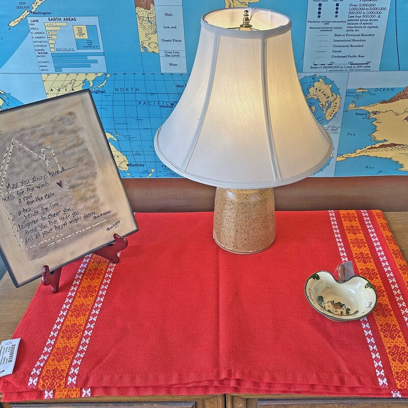 Red Woven Tablecloth