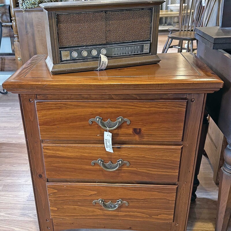 3 Drawer Pine Nightstand