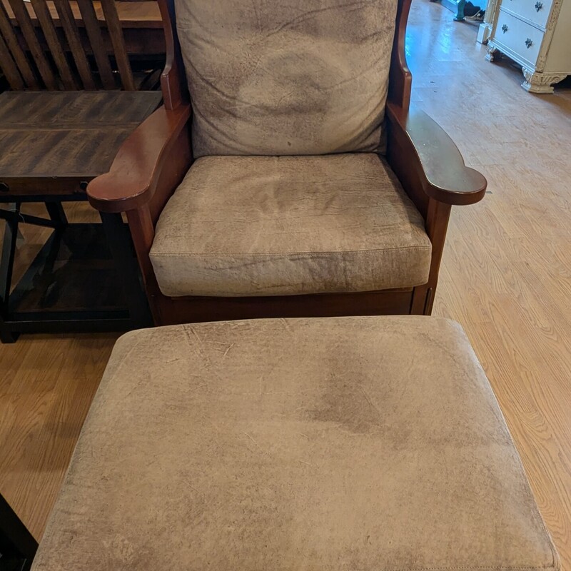 Vtg Maple Chair / Ottoman