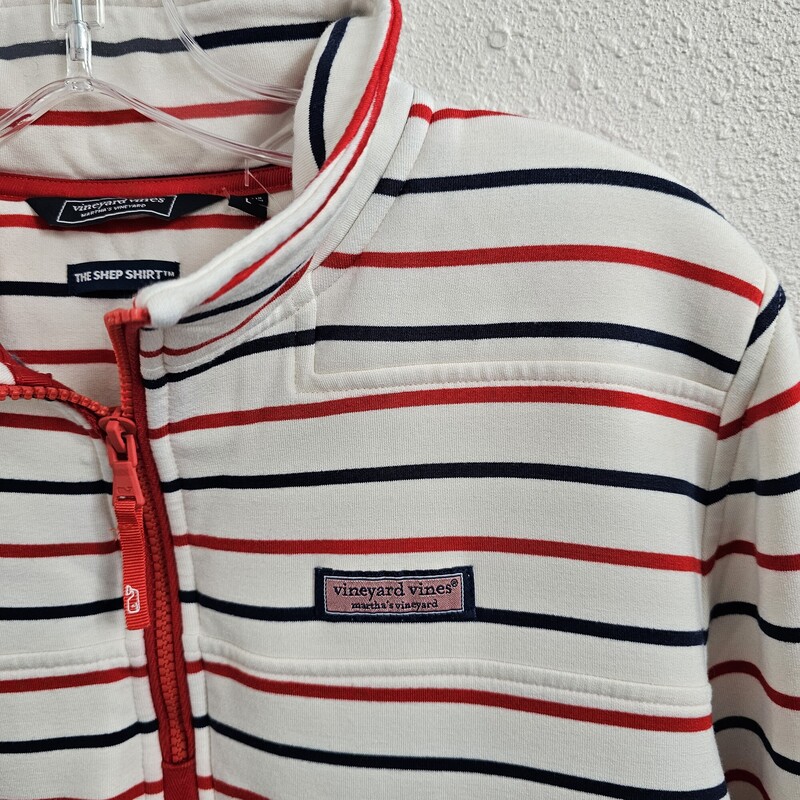 Vineyard Vines Stripe, WhtRdNvy, Size: Large