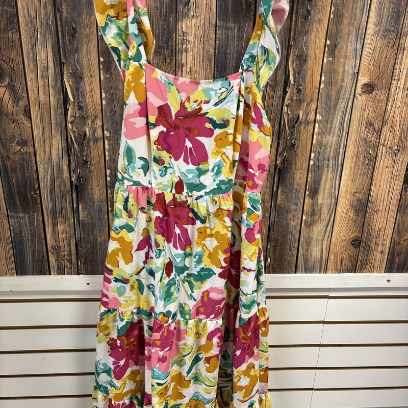 Long Vibrant Flower Dress, Size: XL