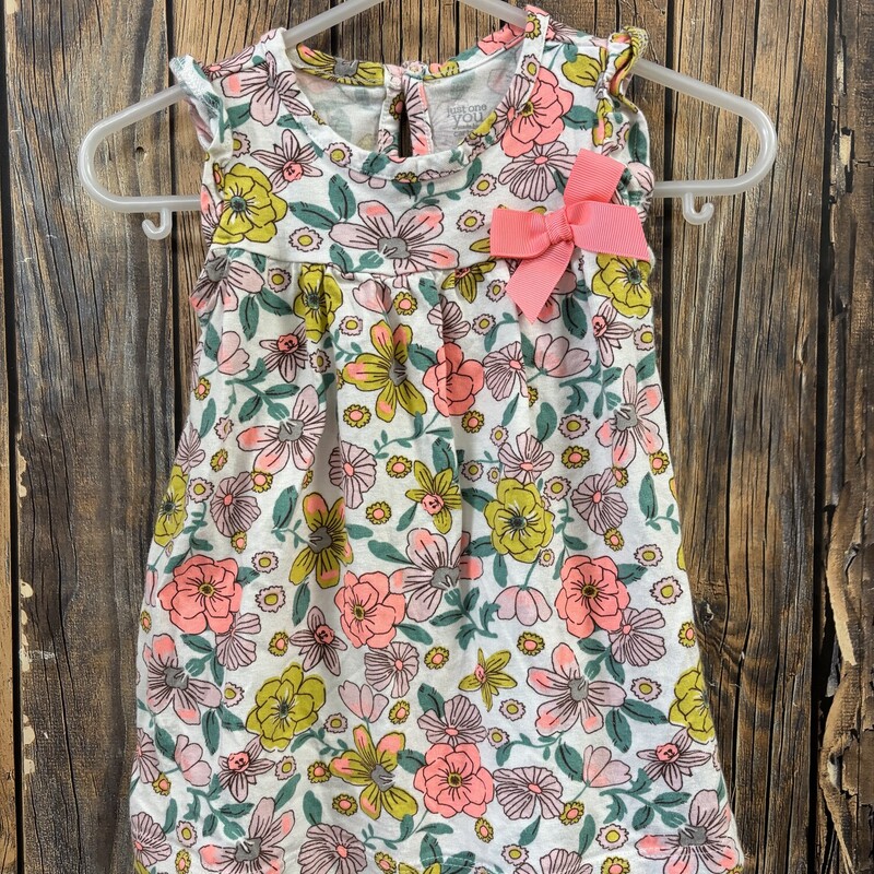 Neon Floral Dress, Size: 6 Months