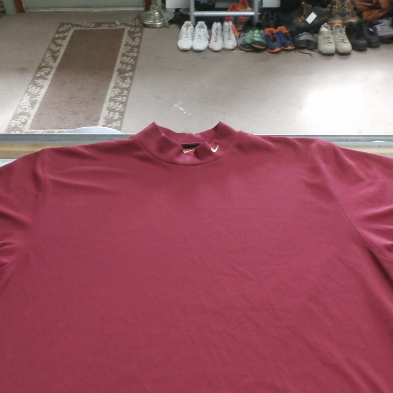 Nike Dri Fit Men's Shirt Size Medium Maroon Poly Montana Roundball '05 #14066
Rating:   (see below) 3 - Good condition 
Team: n/a
Player: n/a
Brand: Nike
Size: Medium - Men's(Measured Flat: across chest 22\"; Length 28\")
Measured Flat: armpit to armpit; top of shoulder to bottom hem
Color: Maroon
Style: short sleeve shirt; dri fit; embroidered logo
Material: Polyester
Condition: - Good Condition - wrinkled; material looks and feels good; light fuzz; few light snags; no stains rips or holes(See Photos for condition and description)
Shipping: $3.92
Item #: 14066