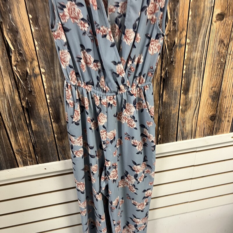 Blue Flower Pocket Jumper, Size: XS
