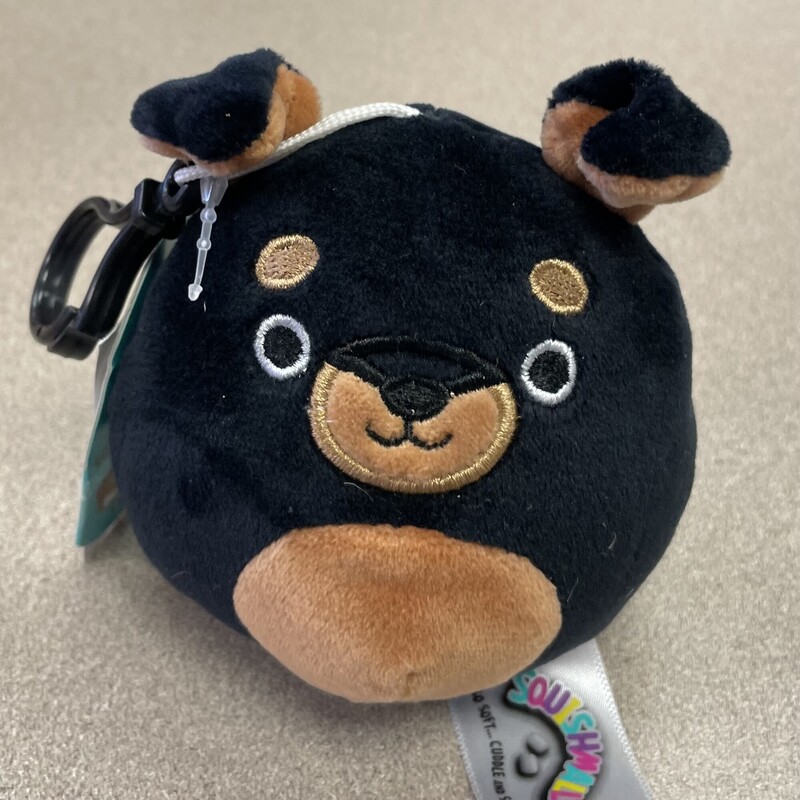 Squishmallow - Mateo Keychain, Black/Brown, Size: 2 Inch