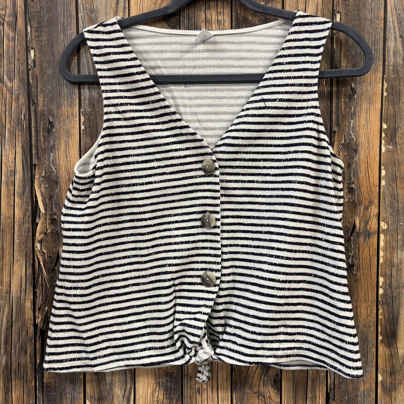 Tie Front Striped Shirt, Size: PM