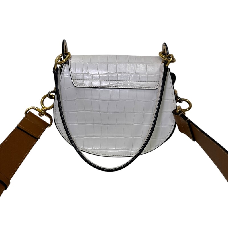 Chloe Tess Croc Leather 2 Way Handbag<br />
<br />
Seria Code: 01 19 70 6 5 7<br />
<br />
Dimensions: 7H X 8 L inches<br />
<br />
In very good condition. Some interior marks. Some scratches on hardware. Some marks on the interior suede.<br />
<br />
Does not come with orginal dust bag or box.