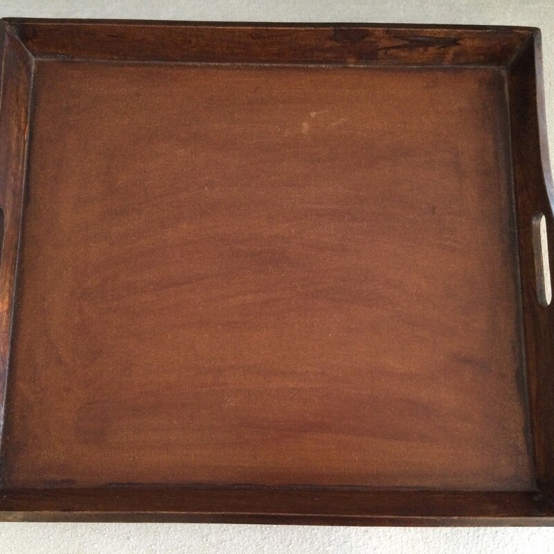 Large Wooden Tray,
Brown Wood,
Size: 22 X 19.5 In