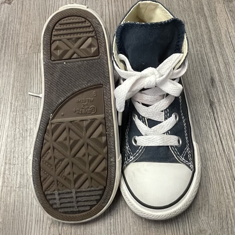 Converse High Top Shoes, Navy, Size: 9T