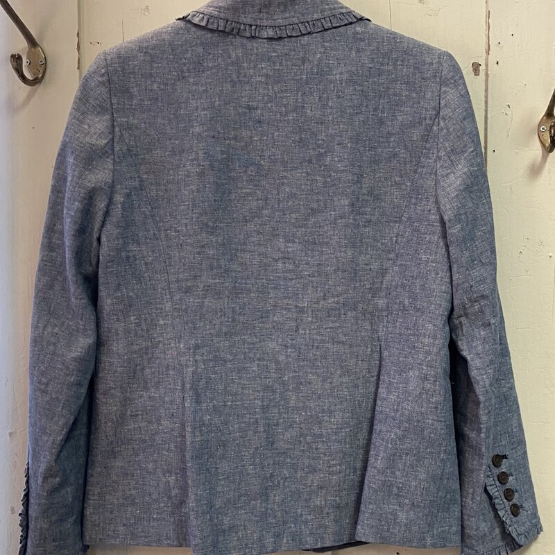 Chambr Rff Linen Blazer<br />
Chambray<br />
Size: 10 R$185