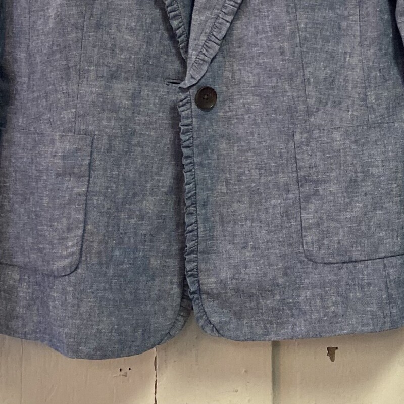 Chambr Rff Linen Blazer<br />
Chambray<br />
Size: 10 R$185