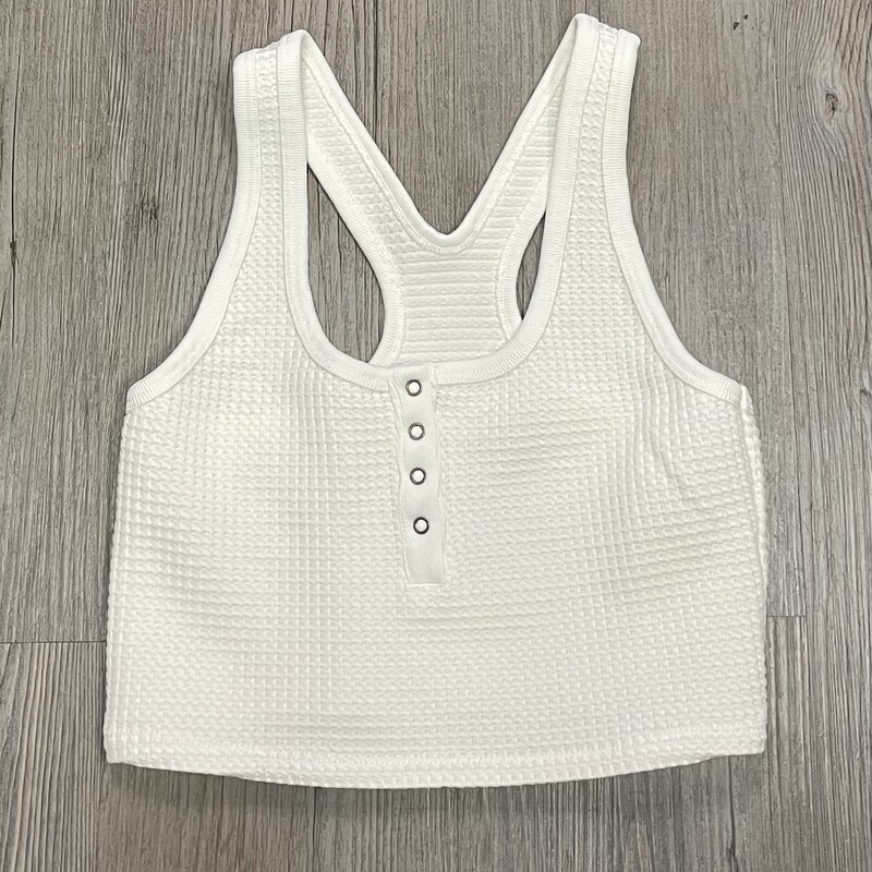 Katie J Waffle Tank, Cream, Size: 14Y