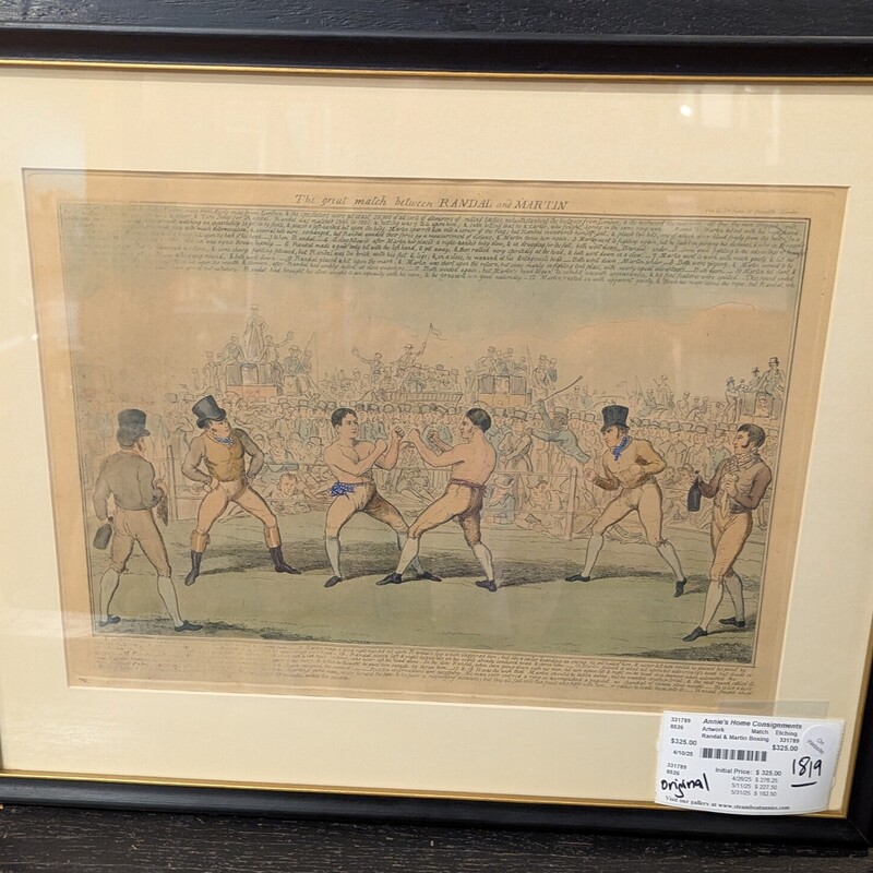 Randal & Martin Boxing, Match, Etching
21.5 x 17.5