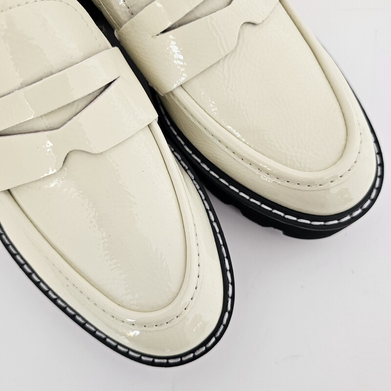 Franco Sarto Patent, Cream, Size: 7