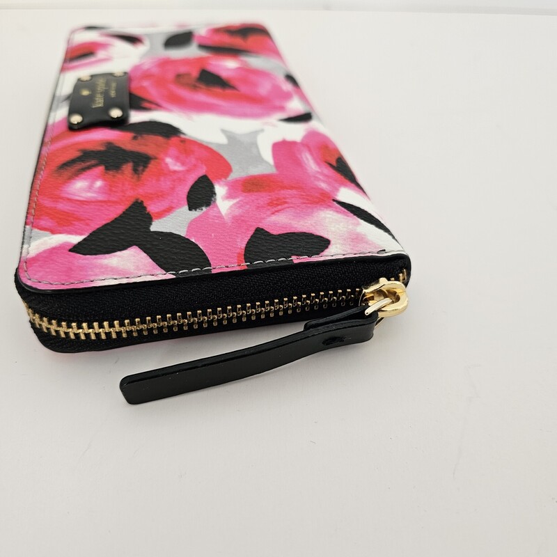 Kate Spade Floral, PinkBlk, Size: Ziparound