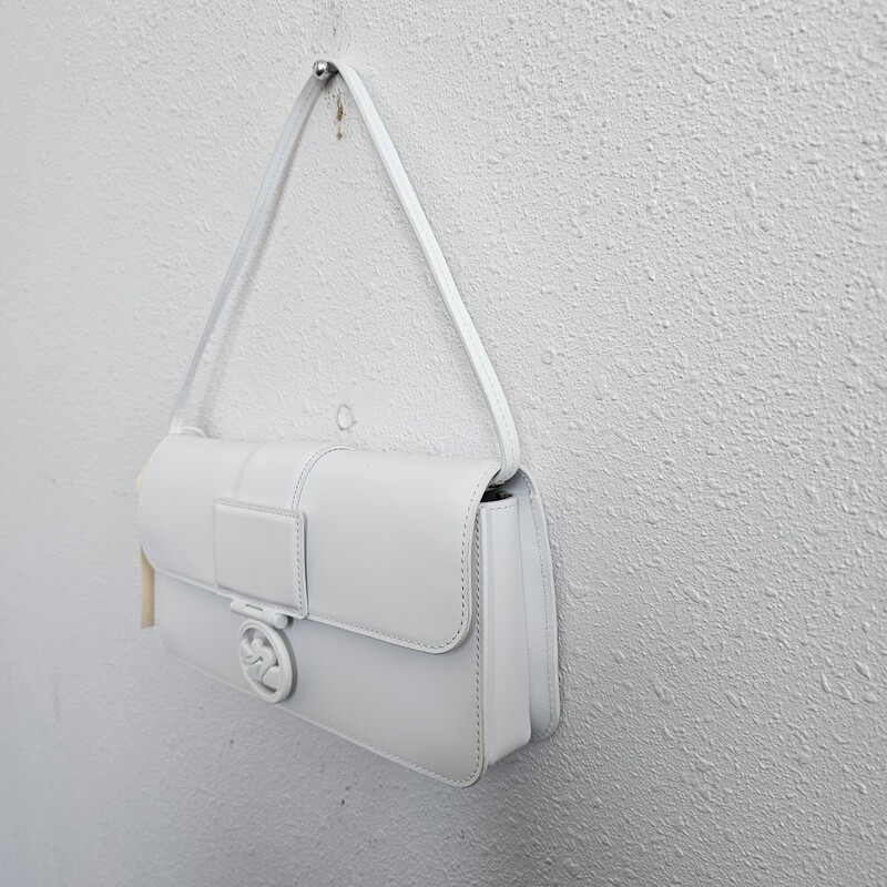 Longchamp Leather, White, Size: Shoulder