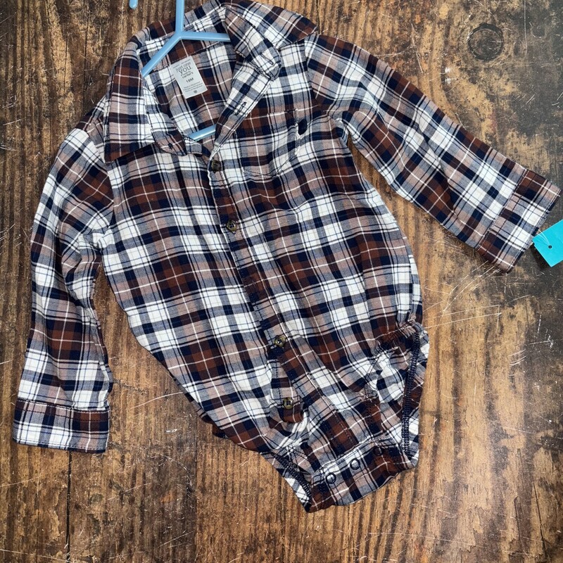 18m Navy/brown Plaid Ones
