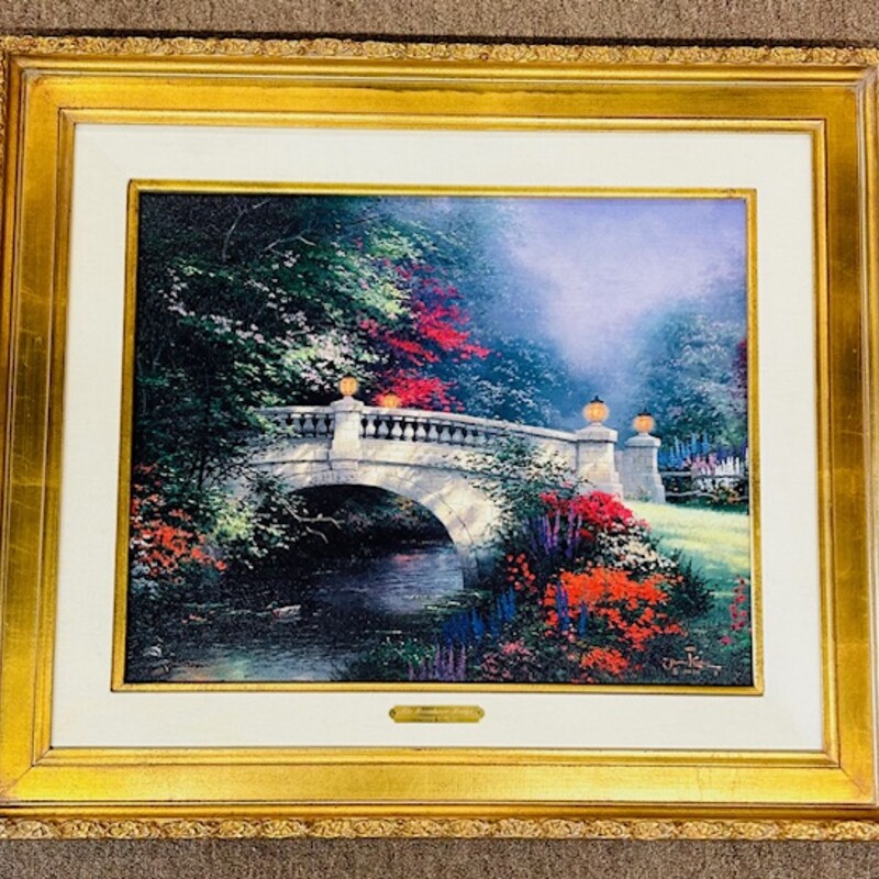 Thomas Kinkade Broadwater Bridge Artwork
Blue White Red Green Gold Size: 29 x 25H
479/980
Certificate of Authenticity on file