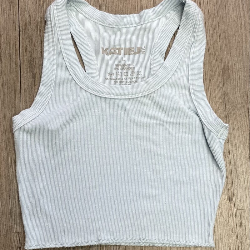 Katie J Ribbed Tank, Blue, Size: 12Y