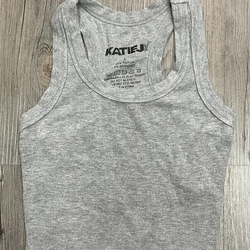 Katie J Ribbed Tank, Grey, Size: 12Y