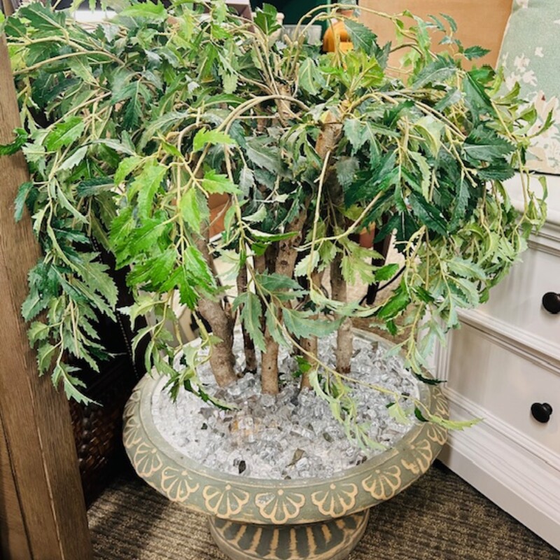 Faux Ming Aralia In Stone Pot
Green Cream Stone Pot
Size: 39x42H
Matching Pot Sold Separately