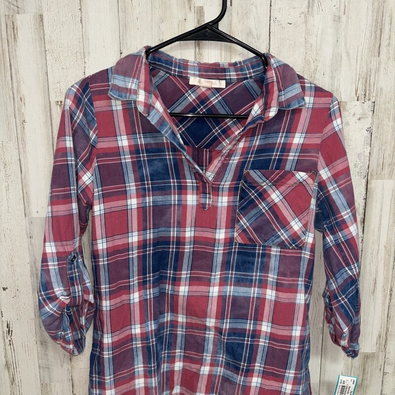 XS Red Plaid Button Up