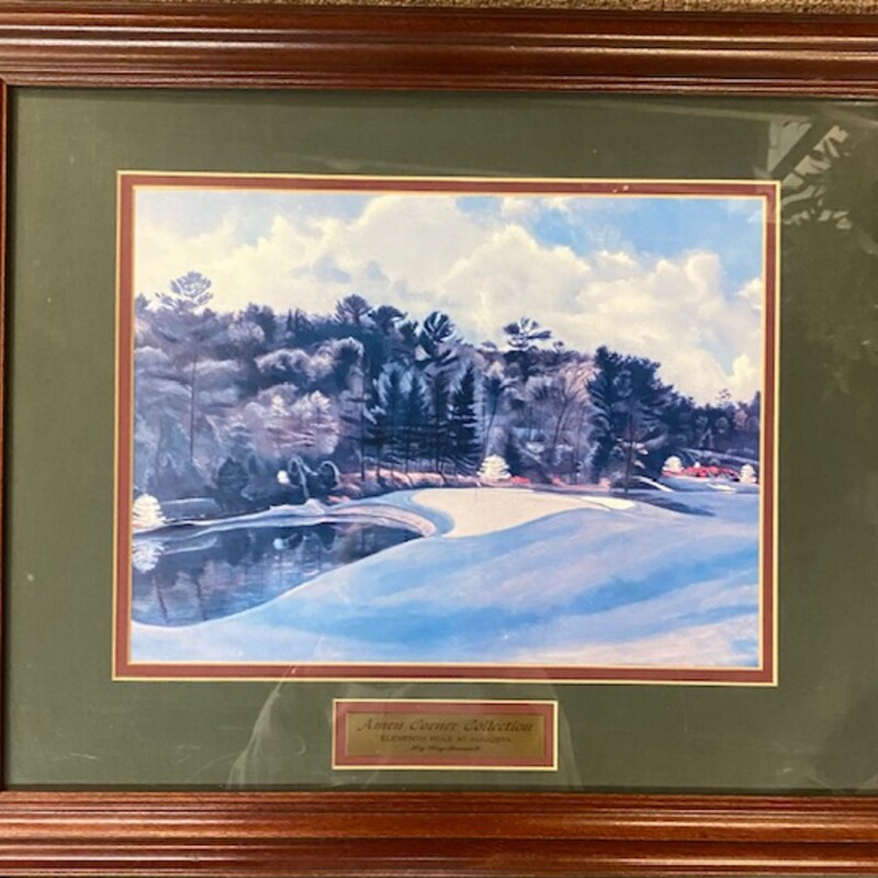 Amen 11th Hole Augusta Print
Blue Green Burgundy Size: 24 x 20H