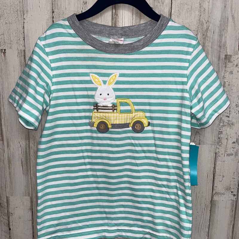 6 Teal Stripe Bunny Tee