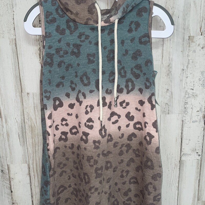7/8 Fade Leopard Hooded T