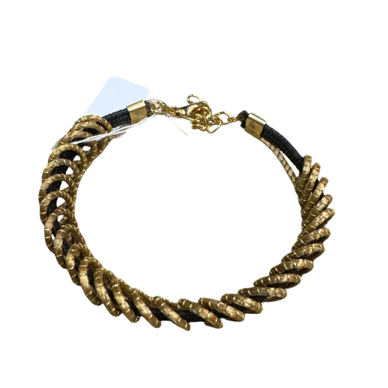Bangle, Gold/blk, Size: None