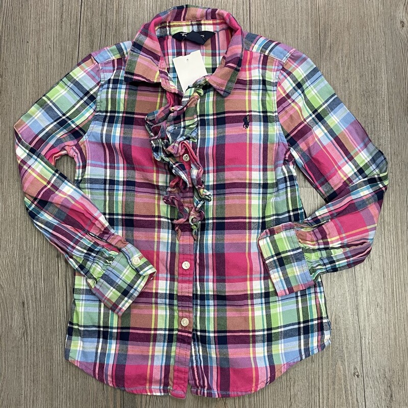Ralph Lauren Shirt LS, Multi, Size: 6Y