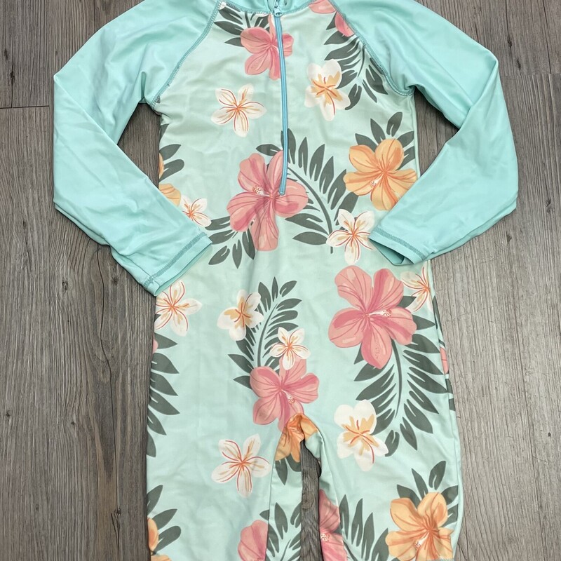 Bathing Suits One Piece, Floral, Size: 6-7Y