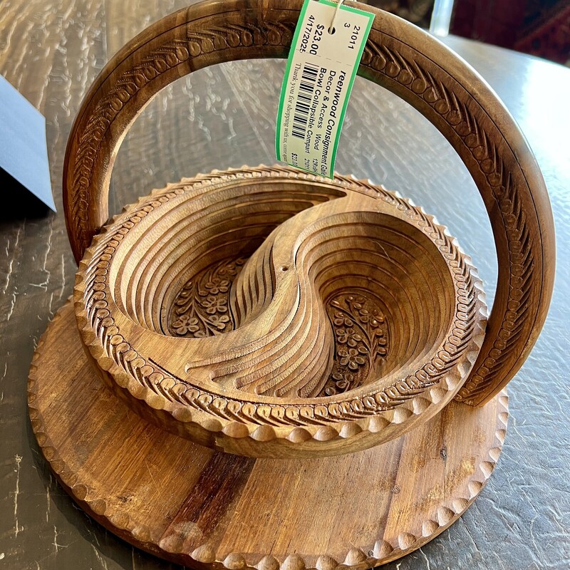 Bowl Collapsible  Carved