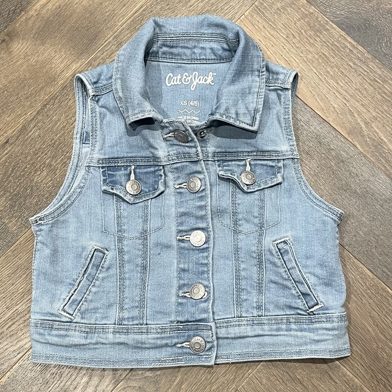 Cat & Jack Denim Vest, Blue, Size: 4-5Y