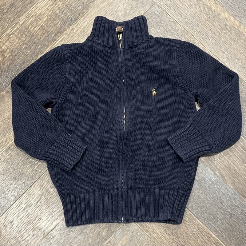 Ralph Lauren Zip Sweater, Navy, Size: 4Y