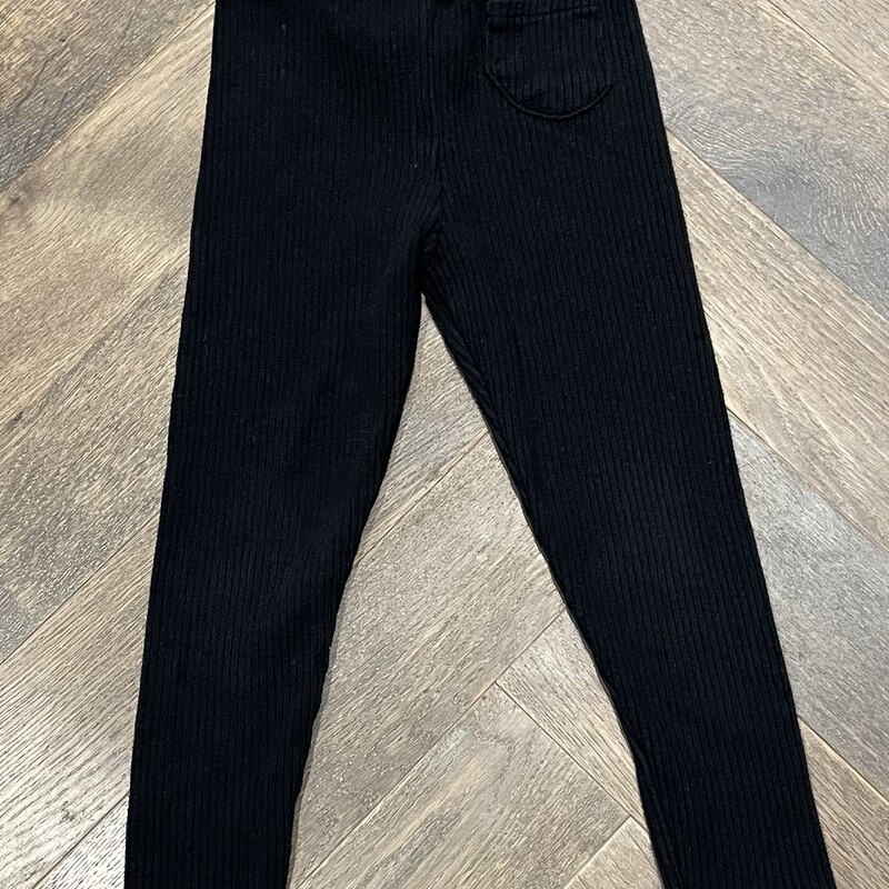 Zara Waffle Legging, Black, Size: 4-5Y