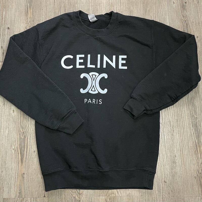 Celine Sweatshirt Logo, Black, Size: 12Y+