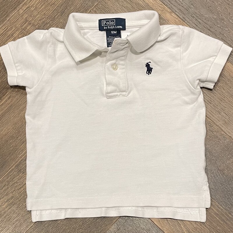 Ralph Lauren Polo Shirt, White, Size: 12M