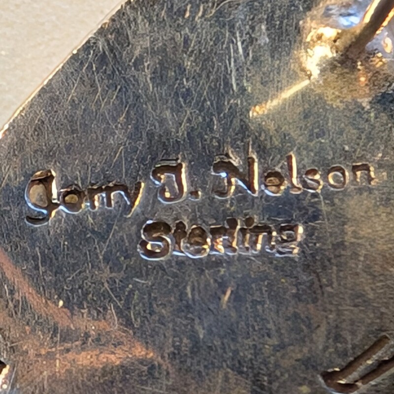 Signed Turquoise and Sterling Earrings
Jerry J Nelson
.75 in w x 1in h