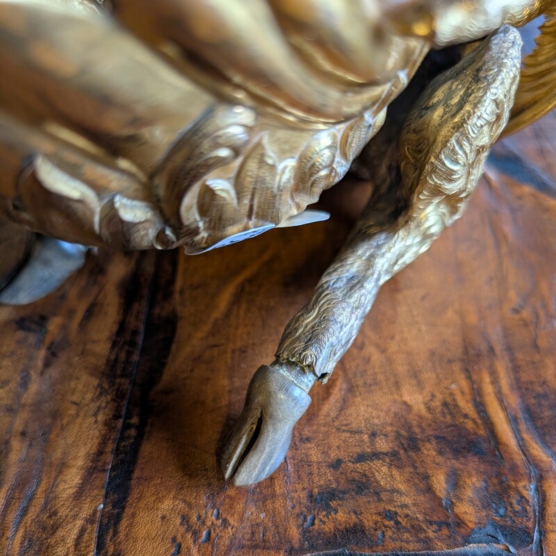 Griffin Ormolu Gold Bowl (Gold over Silver?)<br />
Antique English<br />
8.5w  x  6.5d  x  8h