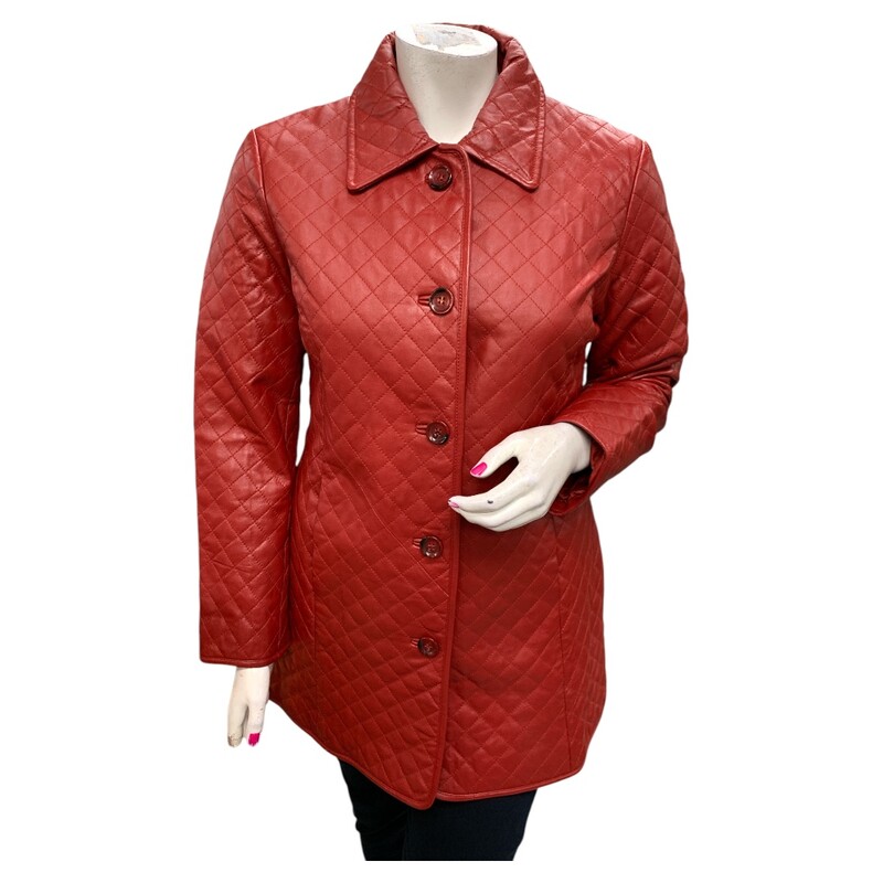 Neiman Marcus Coat, Red, Size: XL