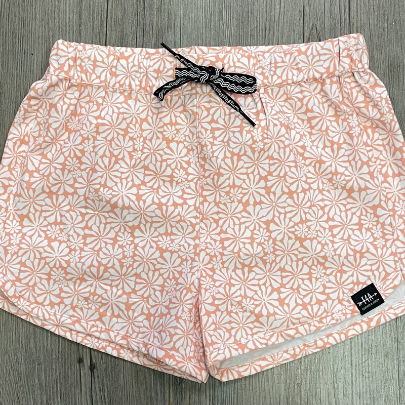 F4A Castaway Girls Beach Short, Papaya, Size: 10Y