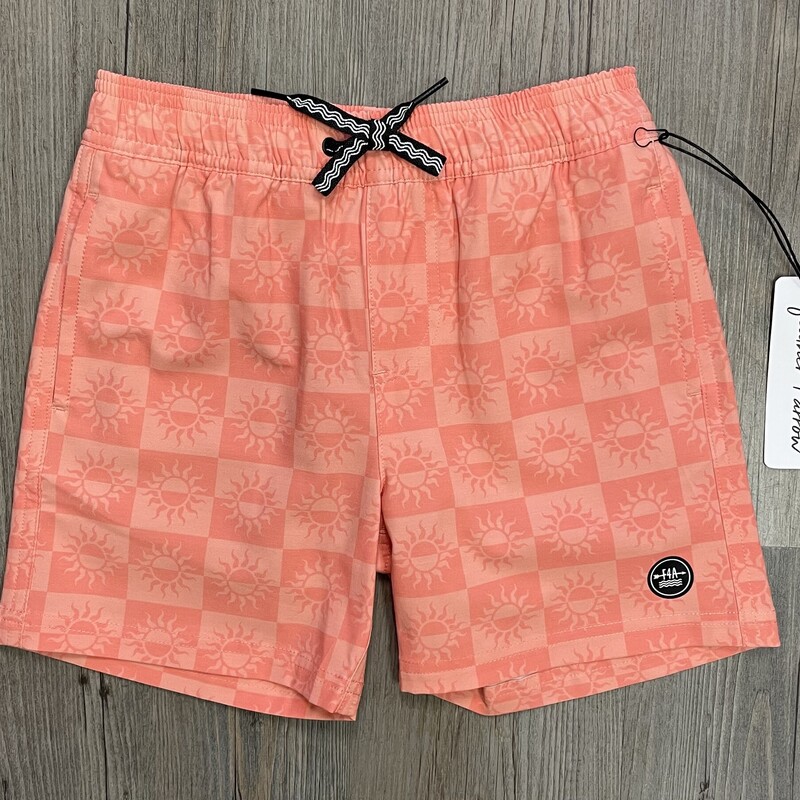 F4A Sunrise Volley Trunk, Coral Orange Size: 6Y