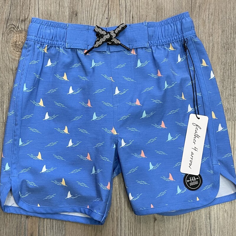 F4A Shark Fin Board Short, Blue, Size: 6Y